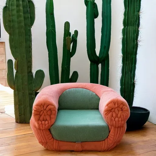 Image similar to a very comfy cactus chair