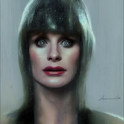 Image similar to an portrait of bryce dallas howard as a replicant from blade runner, detailed, centered, digital painting, artstation, concept art, donato giancola, joseph christian leyendecker, wlop, boris vallejo, breathtaking, 8 k resolution, extremely detailed, beautiful, establishing shot, artistic, hyperrealistic, beautiful face, octane render