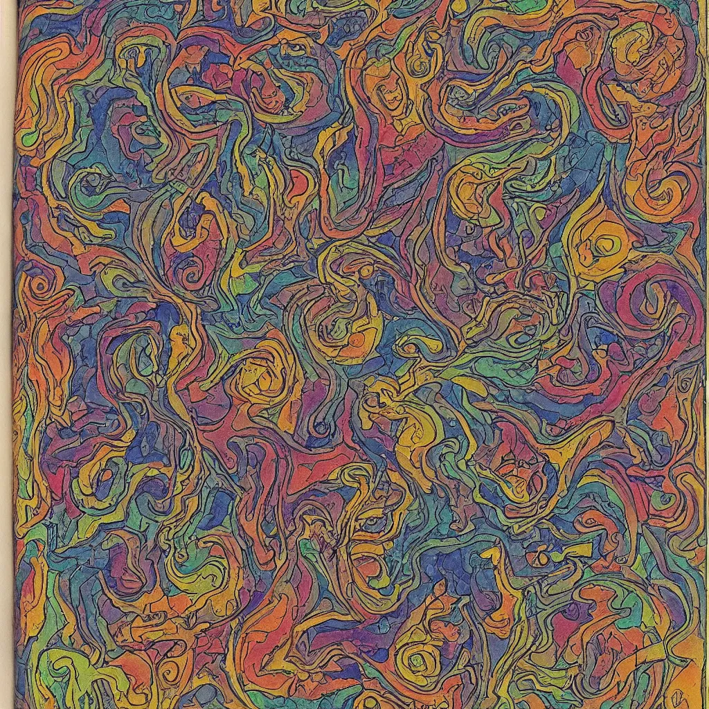 Image similar to a page from a psychedelic zen master's journal