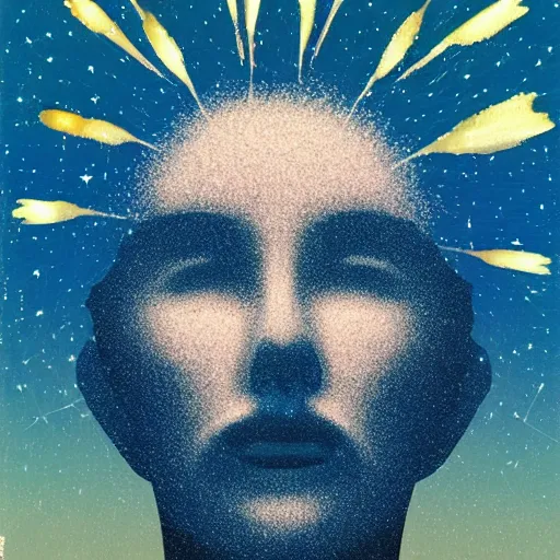 Prompt: galaxies of lights, surround and break down all the fears the shadows left behind, art by danny mcbride. escape tonight, to a clear blue sky, just close your eyes and wave goodbye, art by knyazev konstantin
