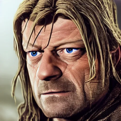 Image similar to sean bean 200 years after wearing the ring of power from the lord of the rings: return of the king, photorealism, award winning, taken by canon 5d mk4, hollywood, photograph