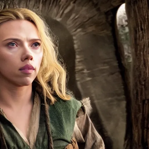 Prompt: scarlett johansson as a hobbit