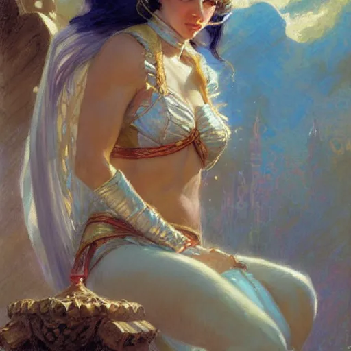 Image similar to female elf princess, sunny, painting by gaston bussiere, craig mullins, j. c. leyendecker