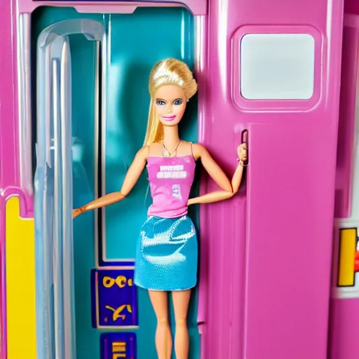 Image similar to barbie doing heroin, toilet, trainstation
