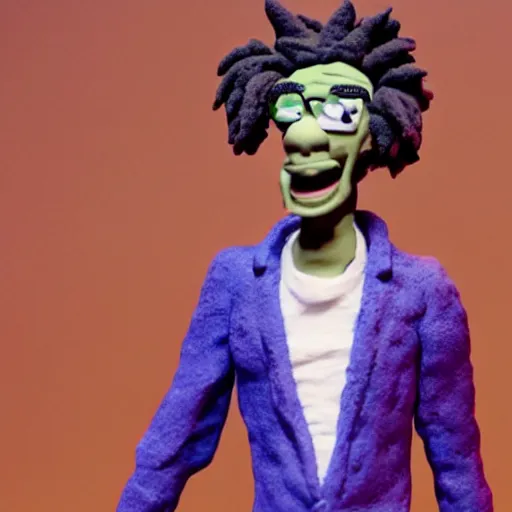 Prompt: wiz khalifa, made of clay, claymation
