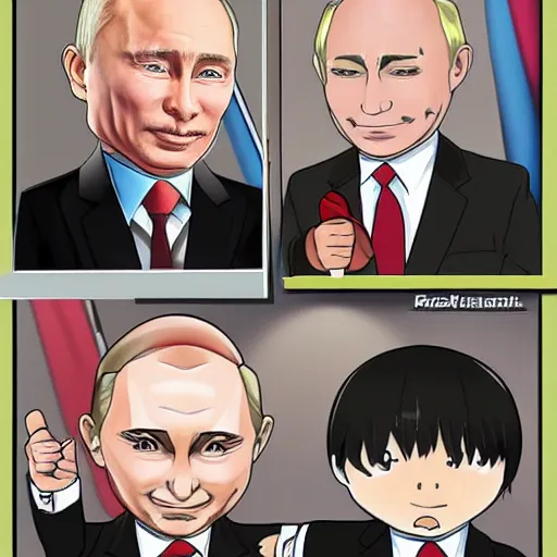 Image similar to Putin anime chibi style