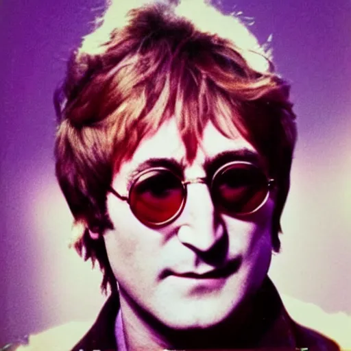 Image similar to john lennon in pink paradise, polaroid photo, perfect photo, photo pinterest