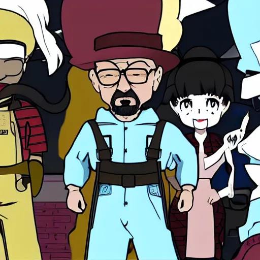 Prompt: Walter White wasting all his money simping for an Anime Vtuber, dire, eerie, surrealist