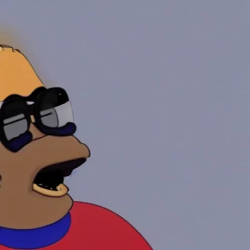 Image similar to a fusion between kanye west and homer simpson, 3 d animation.