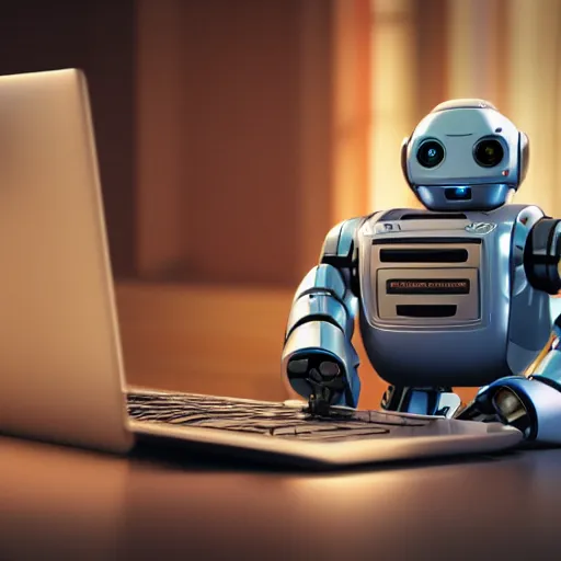 Prompt: toy robot typing on a computer, dslr, 8 k, octane beautifully detailed render, warm mood, cinematic lighting, detailed photo, masterpiece, volumetric lighting, ultra realistic, highly detailed, high quality, lossless, photorealistic