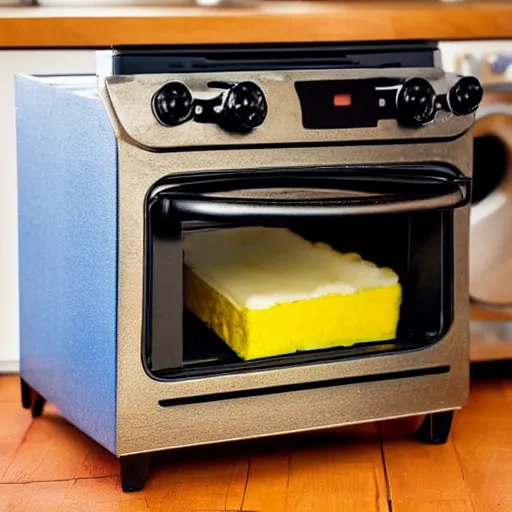 Image similar to an oven with a spongebob pie cooking inside