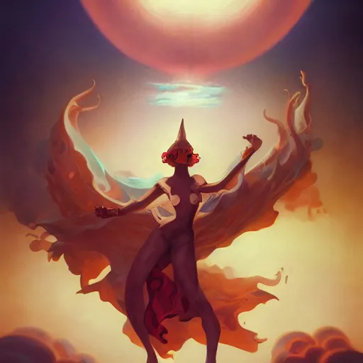 Prompt: The king of the sun by Peter Mohrbacher + Hayao Myazaki