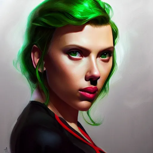 Prompt: scarlett johansson as green lantern by mandy jurgens