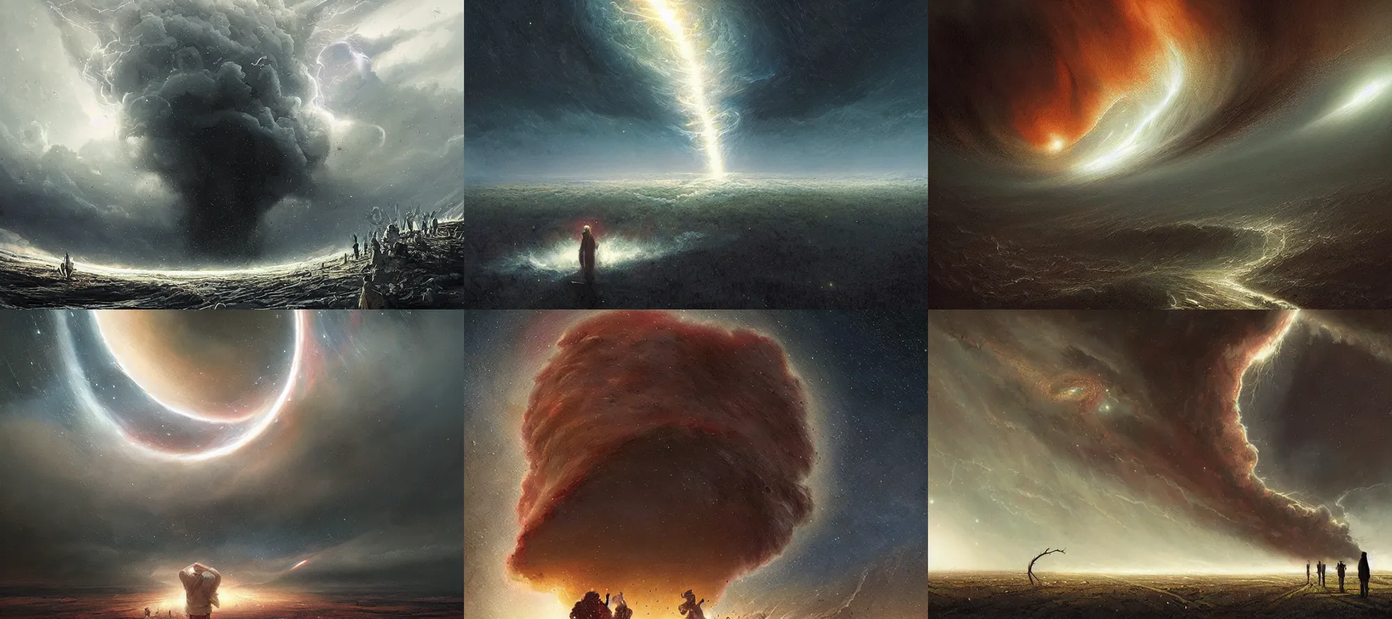 Prompt: the universe in a tornado, awe, by greg rutkowski and jeffrey smith