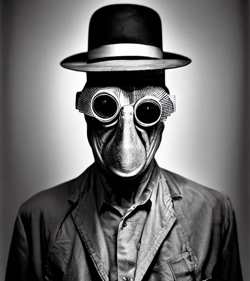 Image similar to portrait of the invisible man, angry look, dark background, studio light, hdr, nikon 2 4 mm f / 1. 8 g, by sebastiao salgado