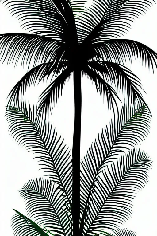 Image similar to minimalist boho style art of colorful palm tree, illustration, vector art