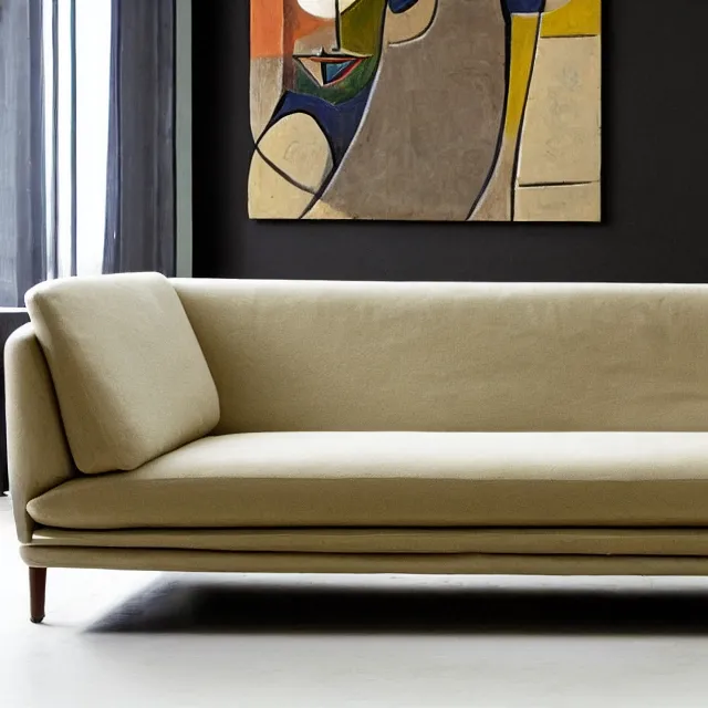 Prompt: sofa designed by picasso