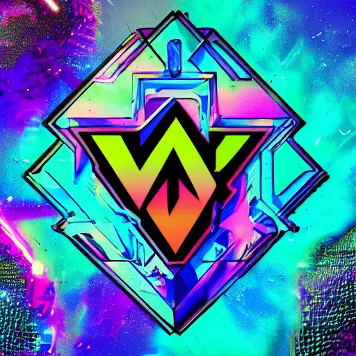 Image similar to a and w vaporwave logo, colorful, digital art, cosmic, 3 d high definition, trending on art station, photorealistic, high resolution, 8 k, octane, hyper detailed, insane details, intricate, elite, ornate, elegant trend, highly detailed and intricate, sharp focus, photography, unreal engine