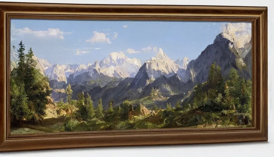 Prompt: a beautiful mountain valley by eugene von guerard, ivan shishkin, john singer sargent