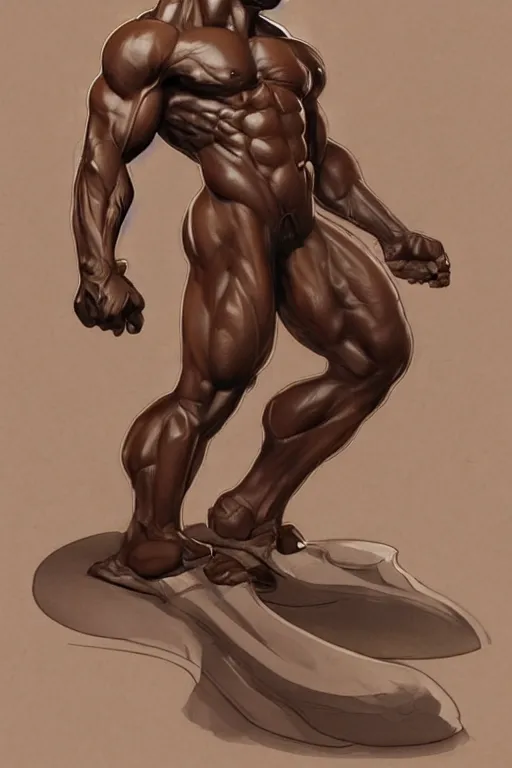 Image similar to art of a buff and muscular anthropomorphic kangaroo, full body, highly detailed, digital painting, trending on artstation, concept art, sharp smooth focus, illustration, art by artgerm and alphonse mucha