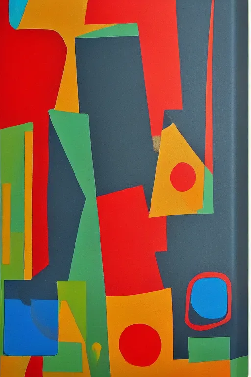 Image similar to mid century modern art retro abstract on canvas by bernard simunovic