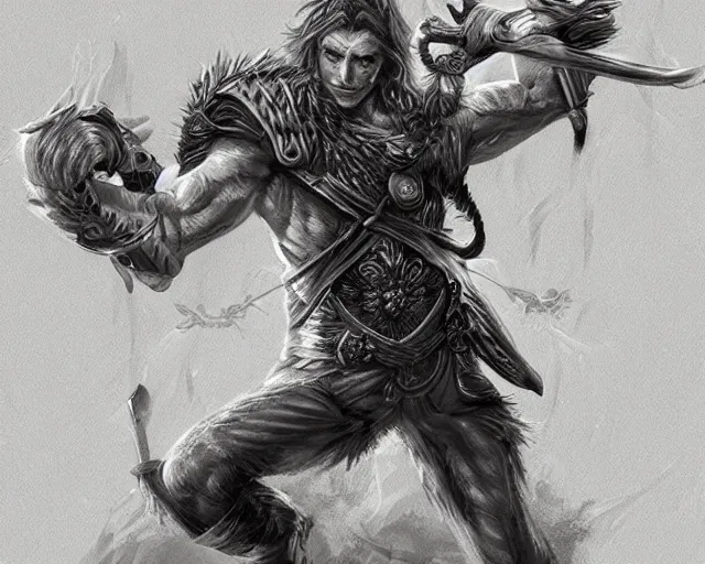 Prompt: The young, heroic, hateful beastmaster, fantasy art, in the style of tony start, illustration, epic, fantasy, intricate, elgant, highly detailed, digital painting, artstation, concept art, smooth, sharp focus