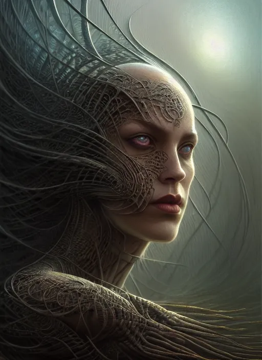 Image similar to closeup portrait shot of a banshee in a scenic dystopian environment, intricate, elegant, highly detailed, centered, digital painting, artstation, concept art, smooth, sharp focus, illustration, artgerm, tomasz alen kopera, peter mohrbacher, donato giancola, joseph christian leyendecker, wlop, boris vallejo