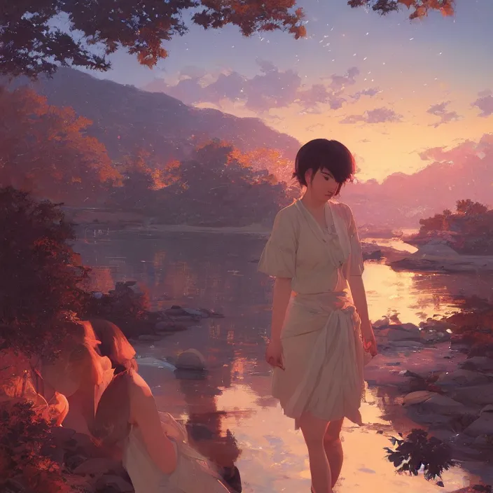 Prompt: akase akari, fine details, night setting, realistic shaded lighting poster by ilya kuvshinov, katsuhiro, artgerm, jeremy lipkin, michael garmash, nixeu, unreal engine 5, radiant light, detailed and intricate environment