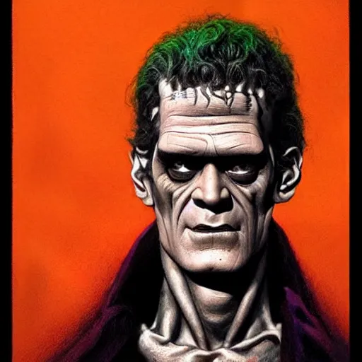 Image similar to frankenstein, by basil gogos, trending on artstation hq, deviantart, pinterest, 4 k uhd image