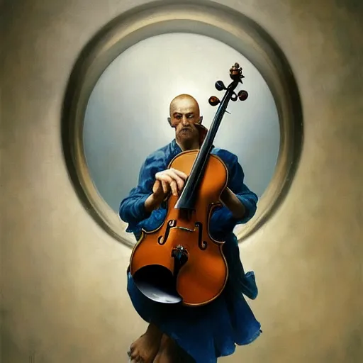 Prompt: bold simple baroque oil painting of violin interior, by peter mohrbacher, by frank frazetta, by alan lee, john howe, da vinci, large depth of field, super detailed, digital art, trending on artstation, ornate