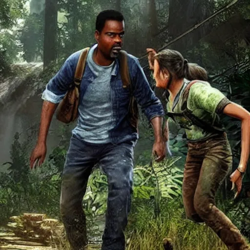 Prompt: Chris rock in the last of us 2 4K quality super realistic