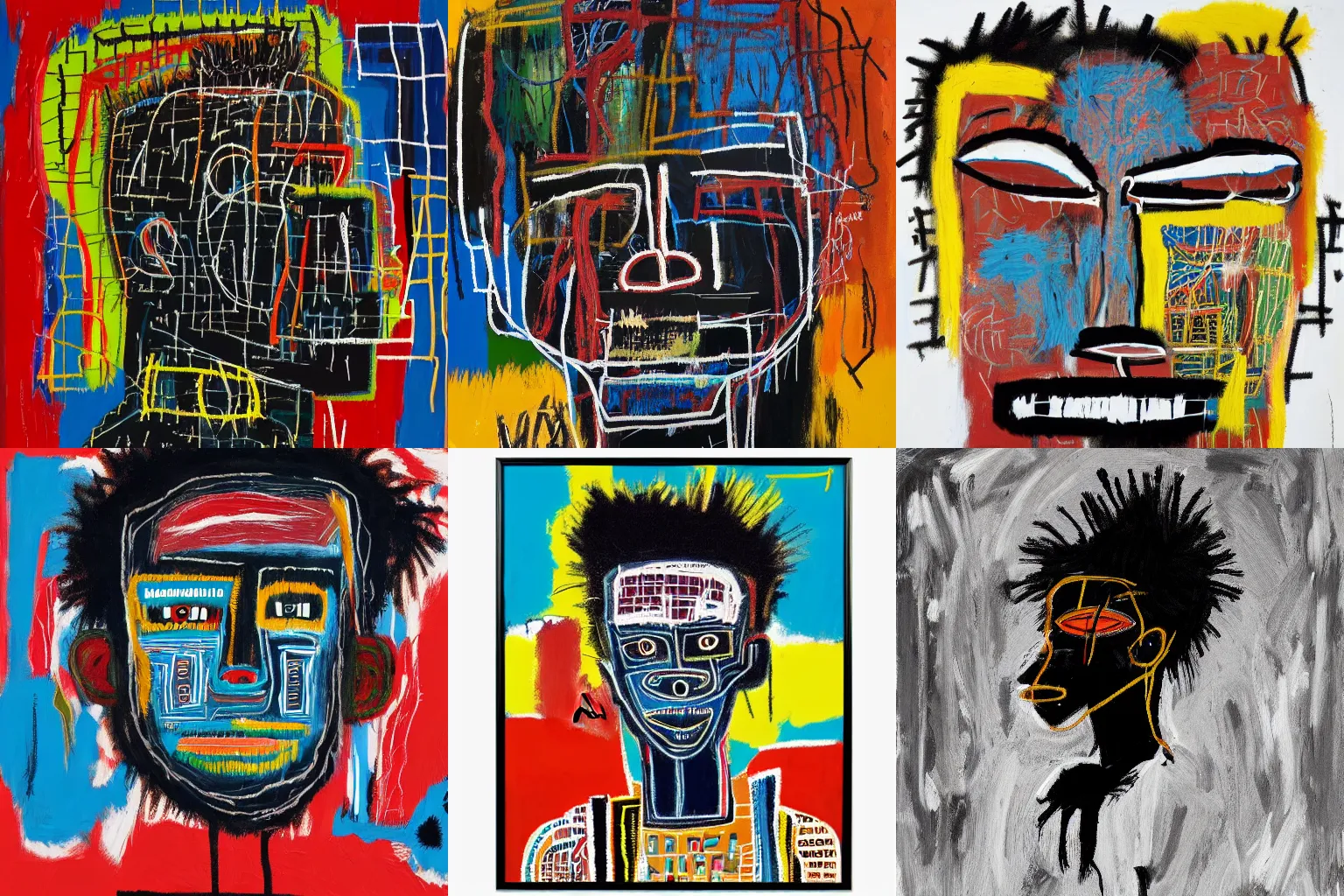 Image similar to extremely highly detailed hi-res majestic head and shoulders painting of a strong black african man by jean-michel basquiat, , 4k insanely detailed and intricate