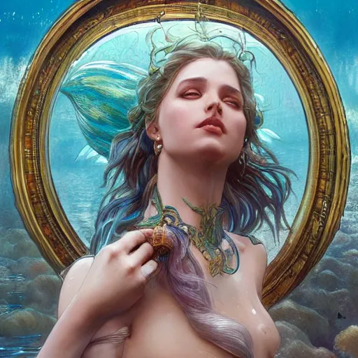 Image similar to a mermaid stuck in an oil slick, ultra realistic, concept art, intricate details, highly detailed, photorealistic, octane render, 8 k, unreal engine. art by artgerm and greg rutkowski and magali villeneuve and alphonse mucha