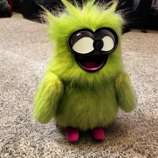 Prompt: Furby with feet