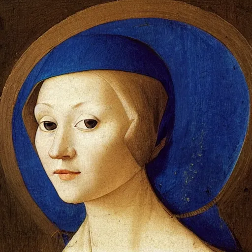 Prompt: portrait of a young woman with a happy face in the year 1425 by Gentile da Fabriano