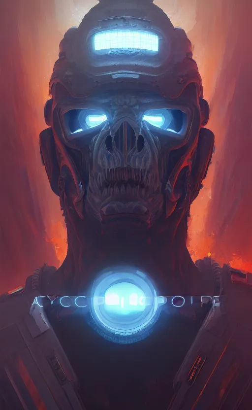 Prompt: cop of apocalypse from the disco elysium, concept art by aleksander rostov, oil painting, large strokes, artstation trending symmetry awesome exposition very detailed muscular, intricate, professional lighting diffracted lightrays, 8 k, sense of awe, gamers magazine cover