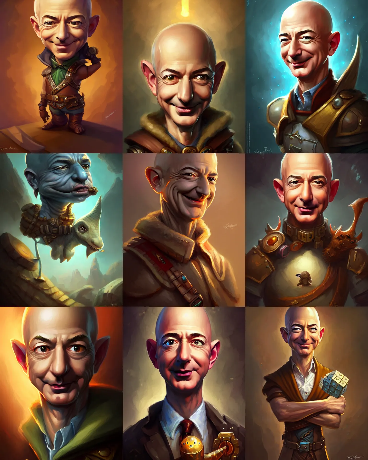 Prompt: cute little anthropomorphic jeff bezos cute and adorable, pretty, beautiful, dnd character art portrait, matte fantasy painting, deviantart artstation, by jason felix by steve argyle by tyler jacobson by peter mohrbacher, cinema