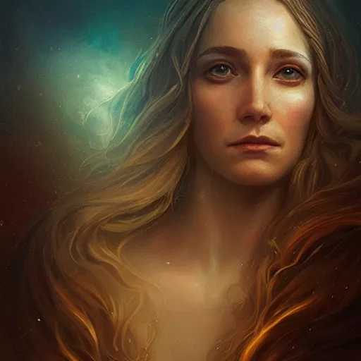 Image similar to majestic gracious goddess hekate portrait, ancient greece, elysium, atmospheric lighting, painted, intricate, volumetric lighting, beautiful, rich deep colours masterpiece, golden hour, sharp focus, ultra detailed, by leesha hannigan, ross tran, thierry doizon, kai carpenter, ignacio fernandez rios