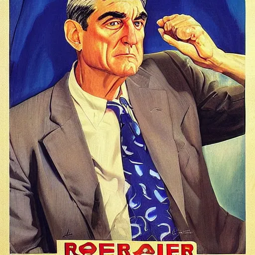 Prompt: surrealist painting of robert mueller!!! standing with folded arms, czech movie poster by j. c. leyendecker and diego rivera