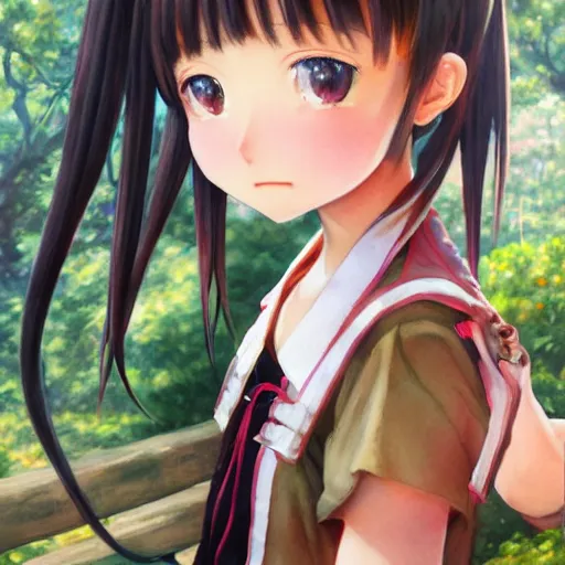 Image similar to dynamic composition, motion, ultra-detailed, incredibly detailed, a lot of details, amazing fine details and brush strokes, gentle palette, smooth, HD semirealistic anime CG concept art digital painting, watercolor oil painting of a young J-Pop idol schoolgirl, by a Japanese artist at ArtStation. Realistic artwork of a Japanese videogame, soft and harmonic colors.