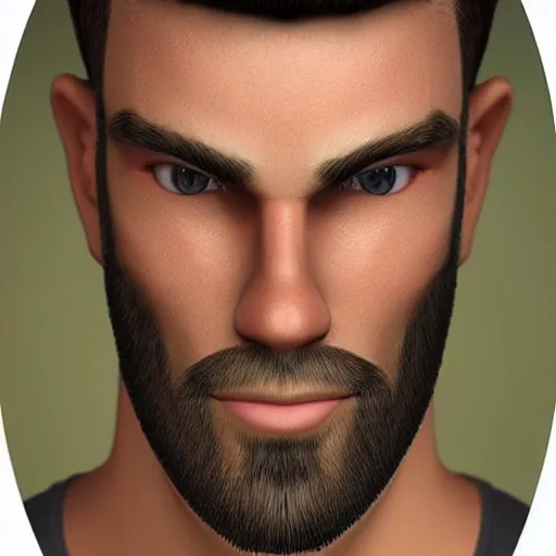 prompthunt: strong giga chad attractive man face symettry brown