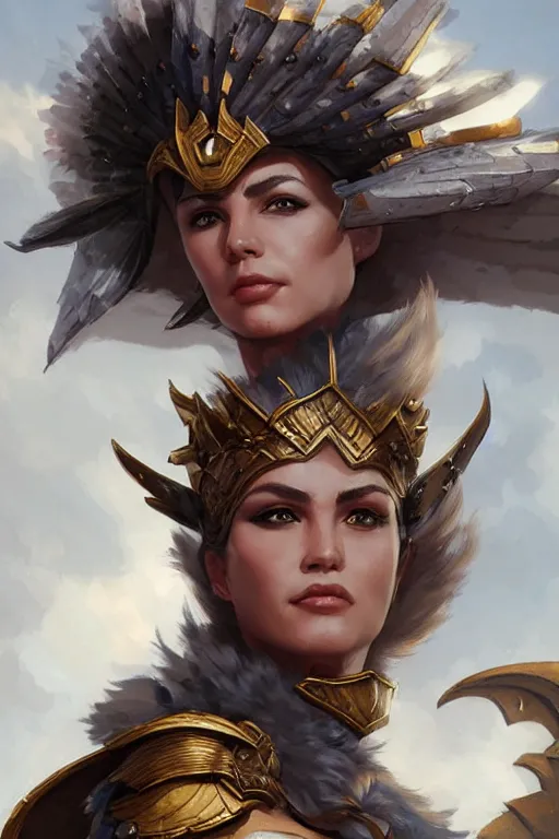 Image similar to amazon valkyrie athena, d & d, fantasy, portrait, highly detailed, headshot, digital painting, trending on artstation, concept art, sharp focus, illustration, art by artgerm and greg rutkowski and magali villeneuve