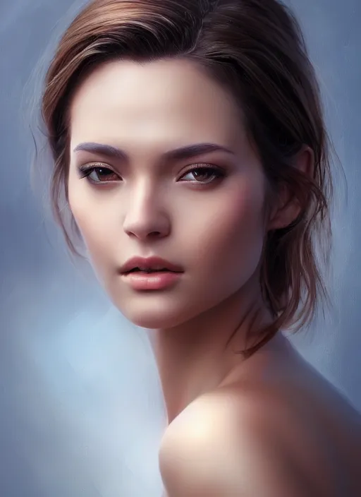 Image similar to photo of a gorgeous young woman in the style of stefan kostic, realistic, sharp focus, 8k high definition, insanely detailed, intricate, elegant, art by stanley lau and artgerm