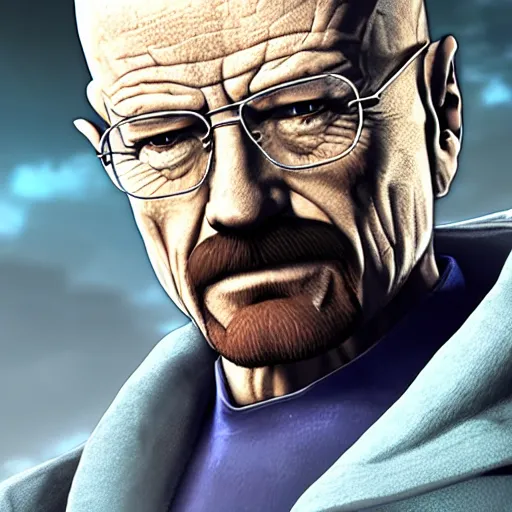 Prompt: Walter White in Super Smash Brothers Ultimate, 4k HDR