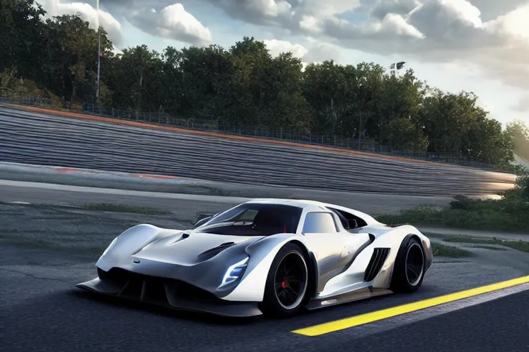 Image similar to sport car gran turismo 7 forza horizon need for speed fast and furious 5 unreal engine supercar hypercar game concept car octane render, 4 k, hd 2 0 2 2 3 d cgi rtx hdr style chrome reflexion global illumination ray tracing hdr arstation by ian pesty by jesper ejsing pixar and disney unreal