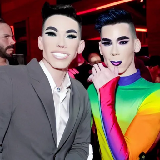 Prompt: james charles gay kiss