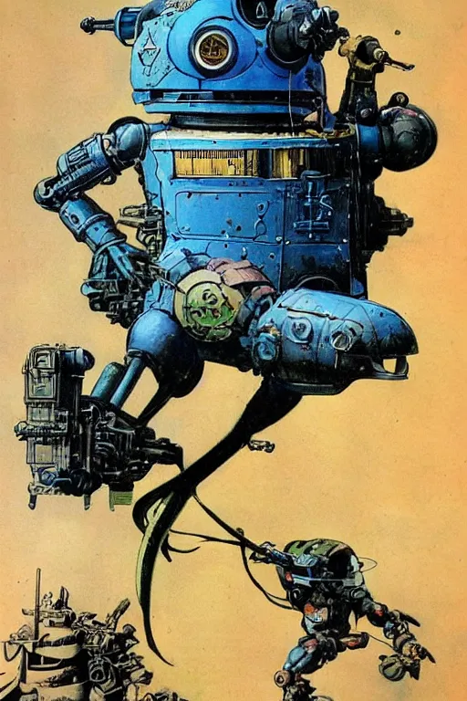 Image similar to a betta fish fighter robot by Frank Frazetta