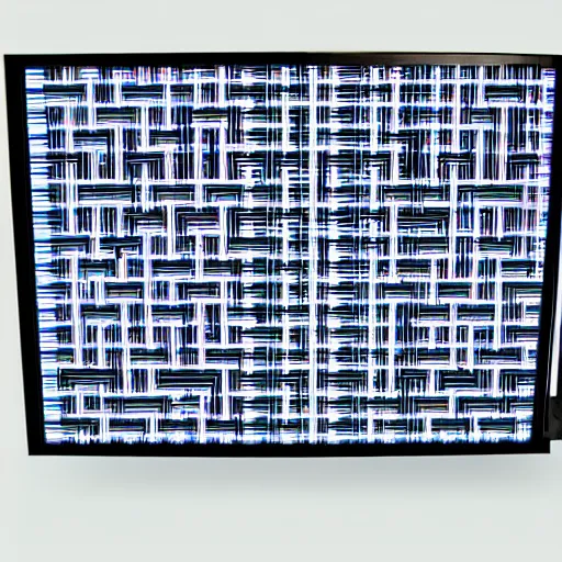 Image similar to anatex bead maze wrapped around a cathode ray tube, visual glitch instrument