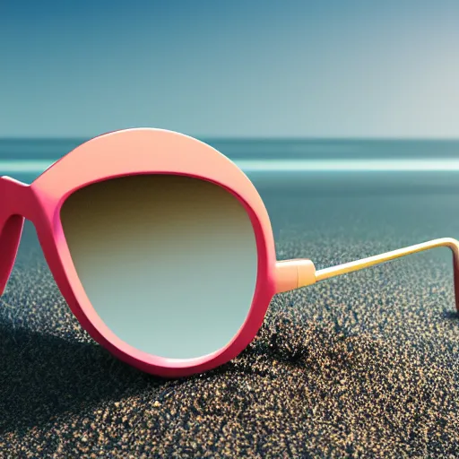 Prompt: photo studio of lemon wearing sunglasses on the beach, octane render, photo-realistic, ultra detailed, 8k, hyper realistic