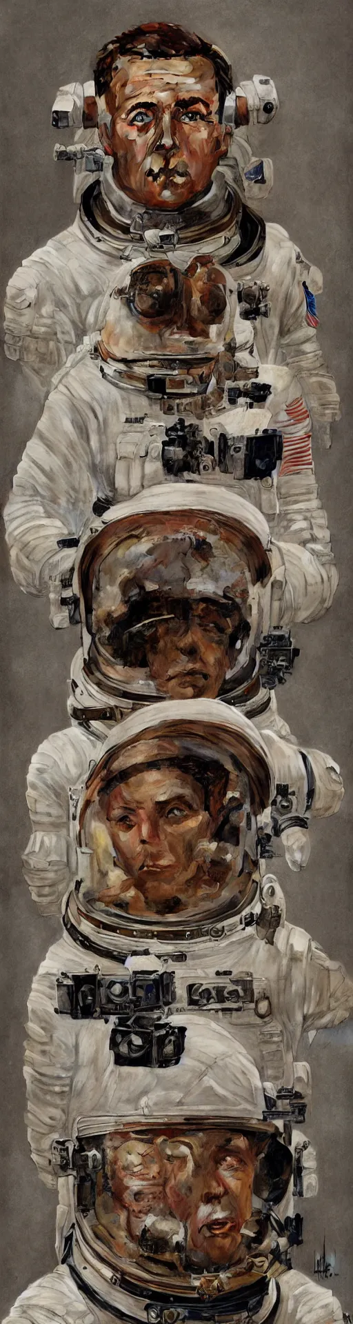 Prompt: a detailed bust of an astronaut art by norman rockwell, cinematic, epic composition, hd, digital painting, digital art, concept art, illustration, comic art, stylized, masterpiece, award - winning
